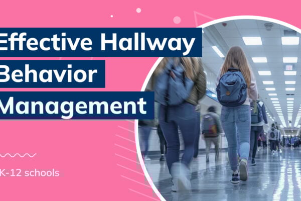 Students at school showing good hallway behavior