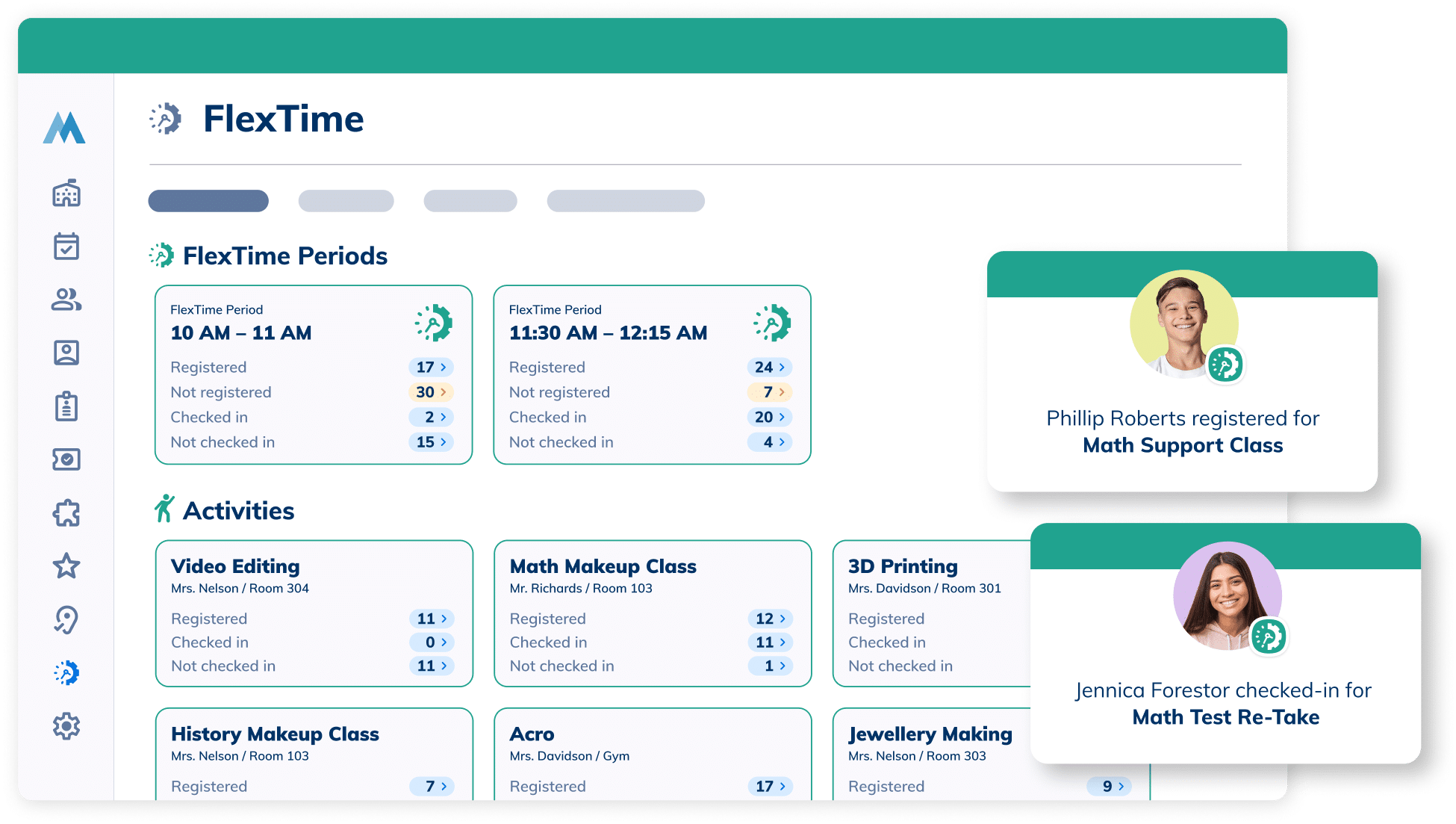 FlexTime Manager Dashboard in Minga