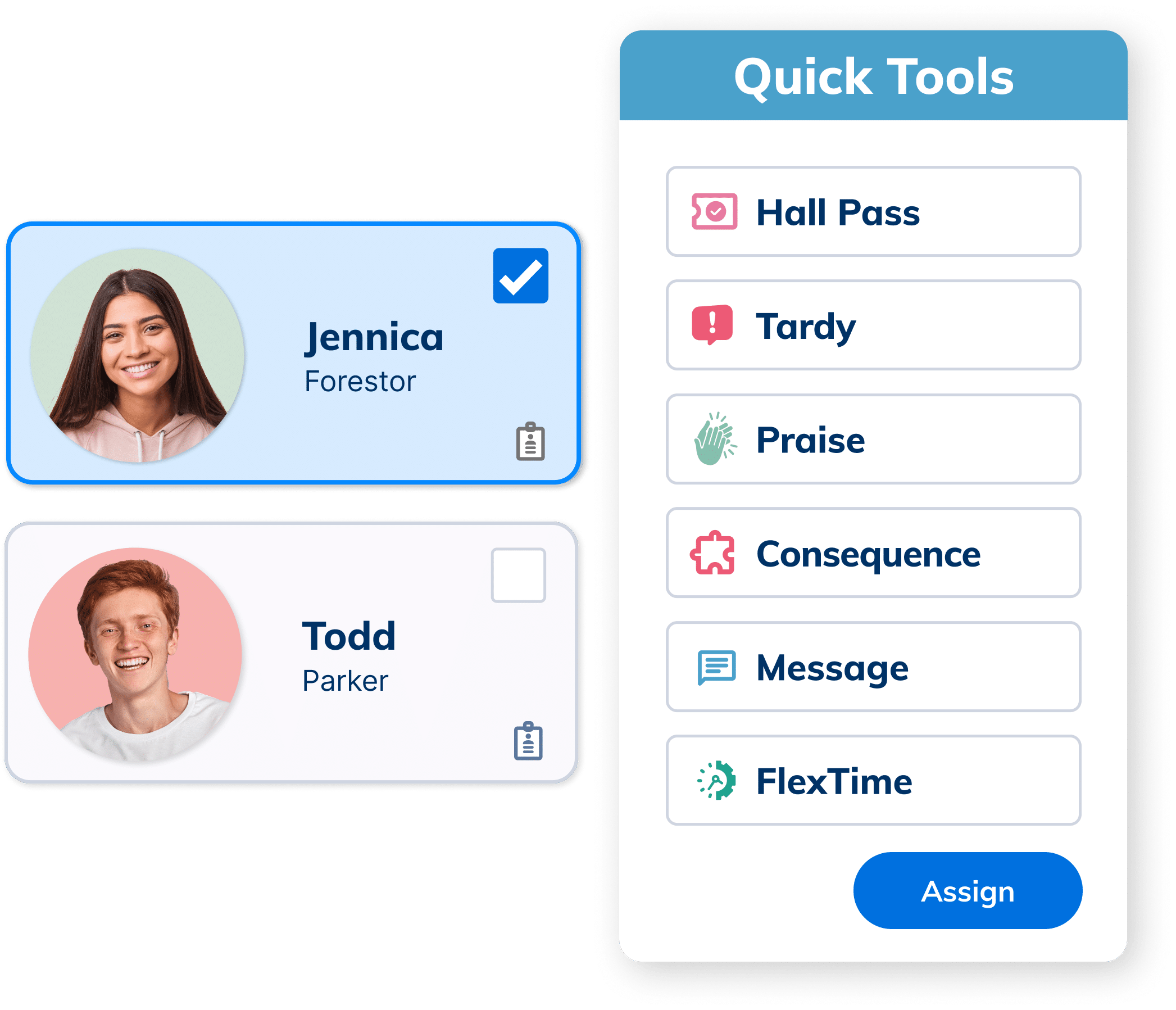 My Class quick tools menu