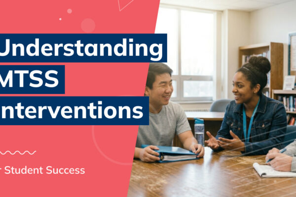 High school student with teacher talking about MTSS interventions