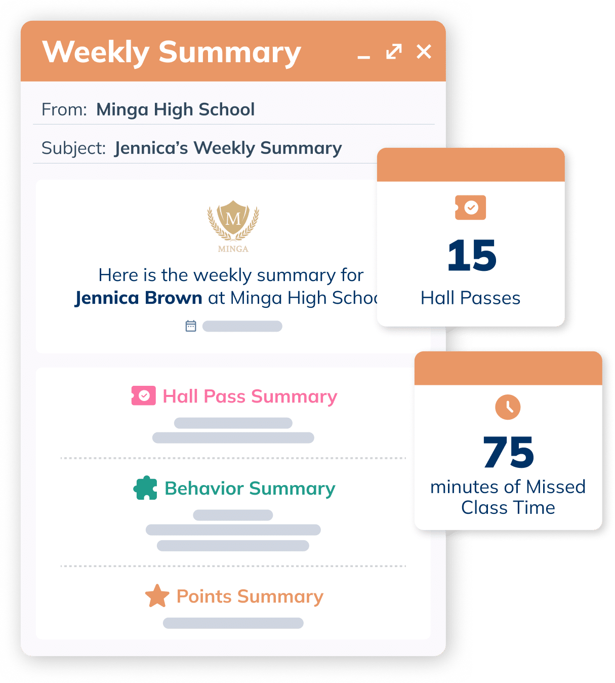 Weekly summary of student for parents