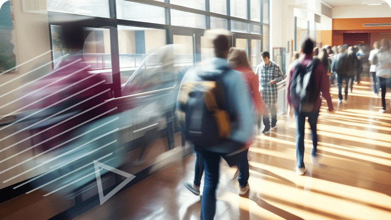 busy high school hallway