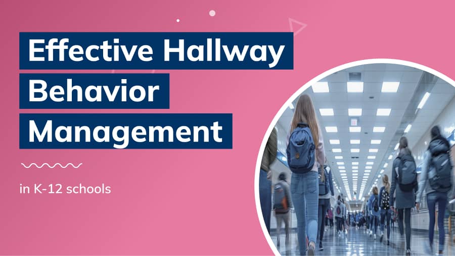 Students at school showing good hallway behavior