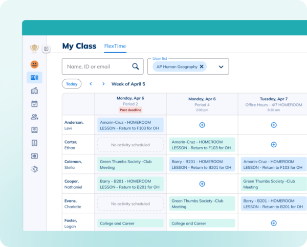 Minga FlexTime calendar/enrollements